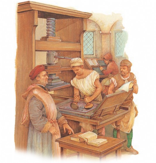 An early printing press