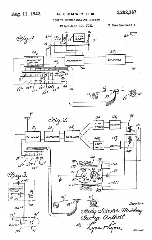 Lamarr's patent for her system