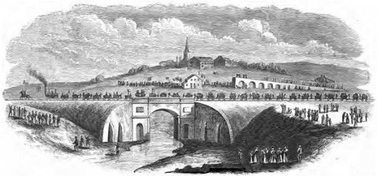 The opening of the Stockton and Darlington Railway