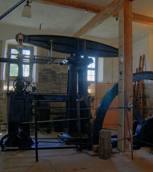 A steam engine built to Watt's design in 1848