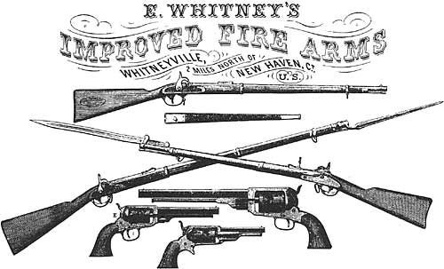 An advert for Whitney's family arms business.