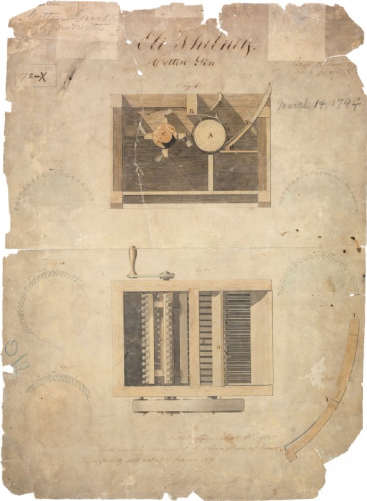 The patent for the cotton gin (1794)