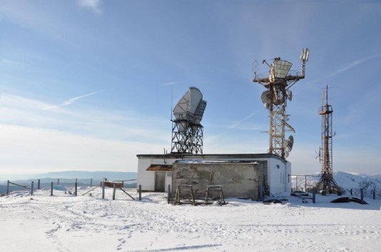 Weather station in the Carpathian Mountains, Ukraine