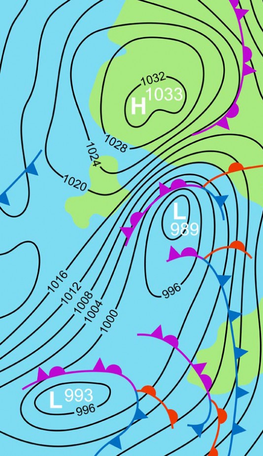 A weather map
