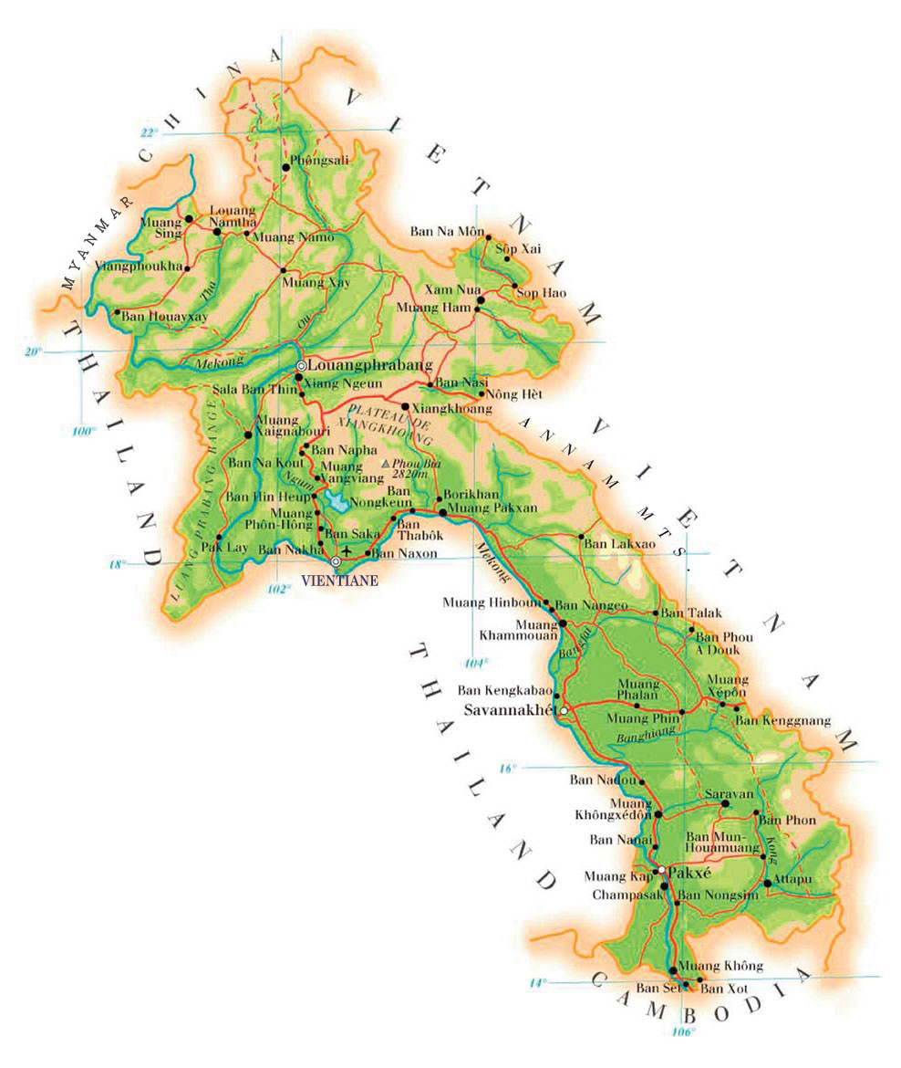 A map of Laos