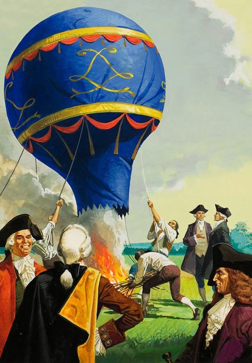 The Montgolfiers experiment with balloon flight