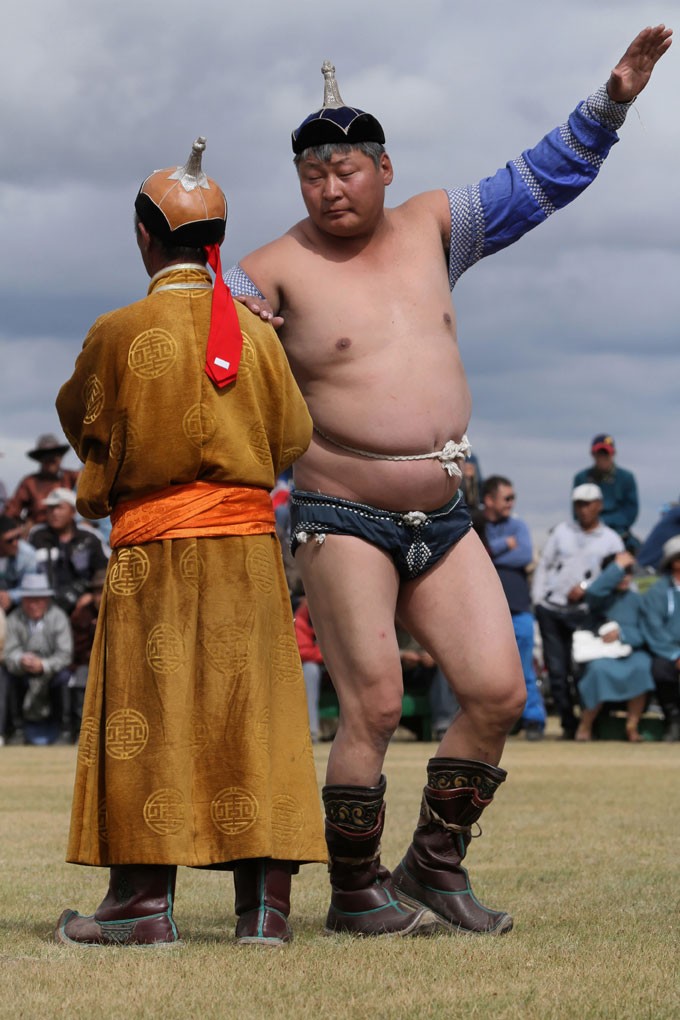 The winner of a Mongolian wrestling match