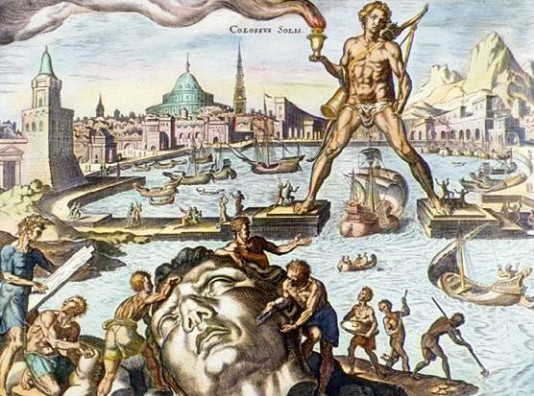 An old picture of the Colossus of Rhodes