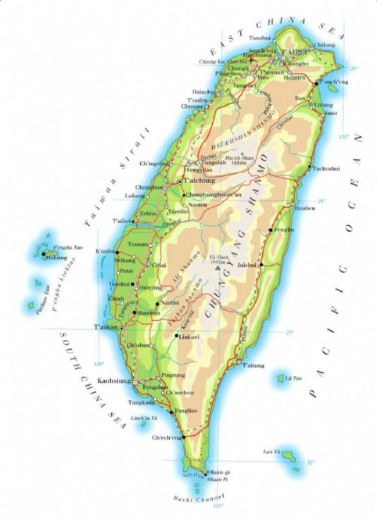 A map of Taiwan