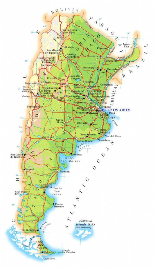 A map of Argentina