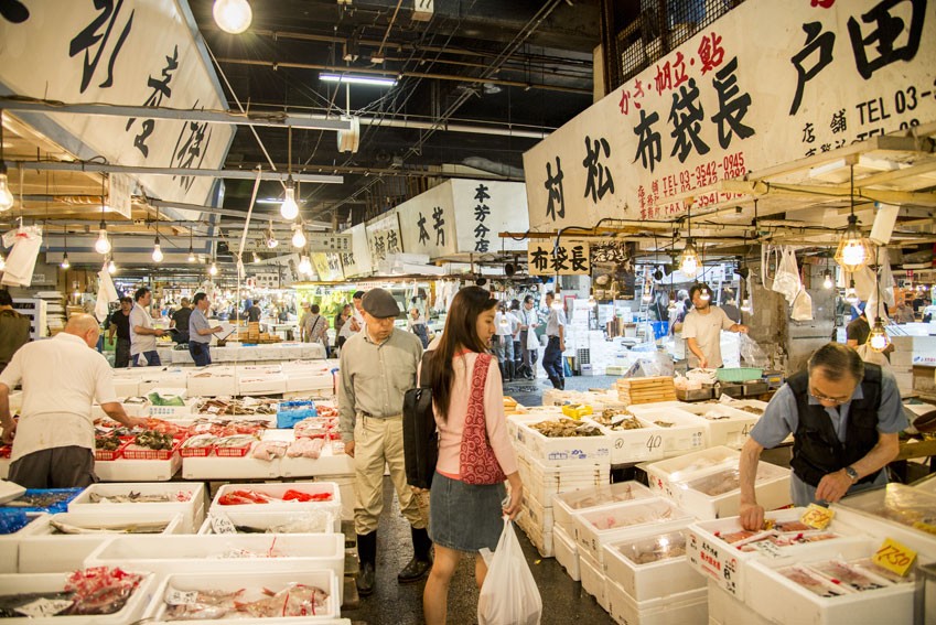 Tsukiji fish market, one of the world's largest