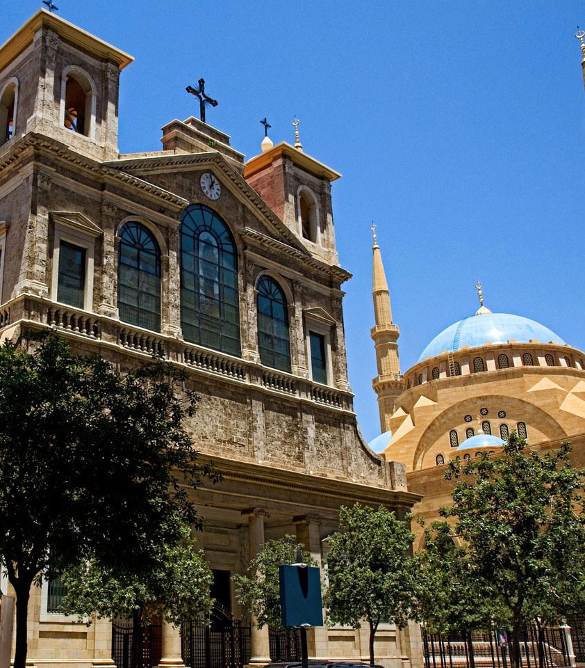 A cathedral and mosque in Beirut