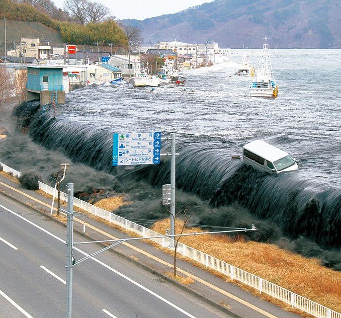 An AI image of a tsunami caused by the 2011 Tohoku earthquake