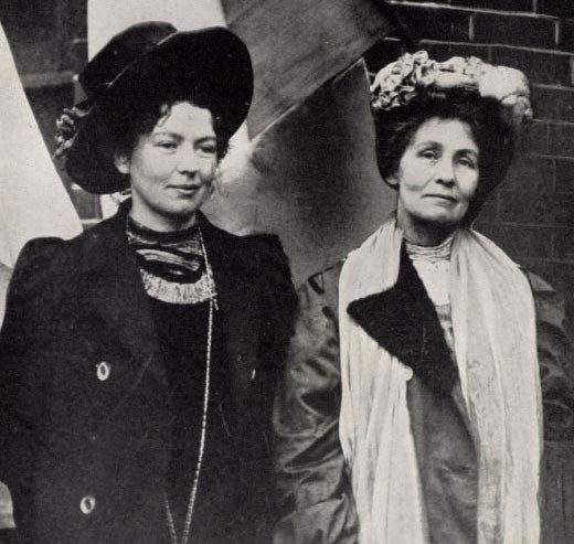 Emmeline Pankhurst (right) and her daughter Christabel