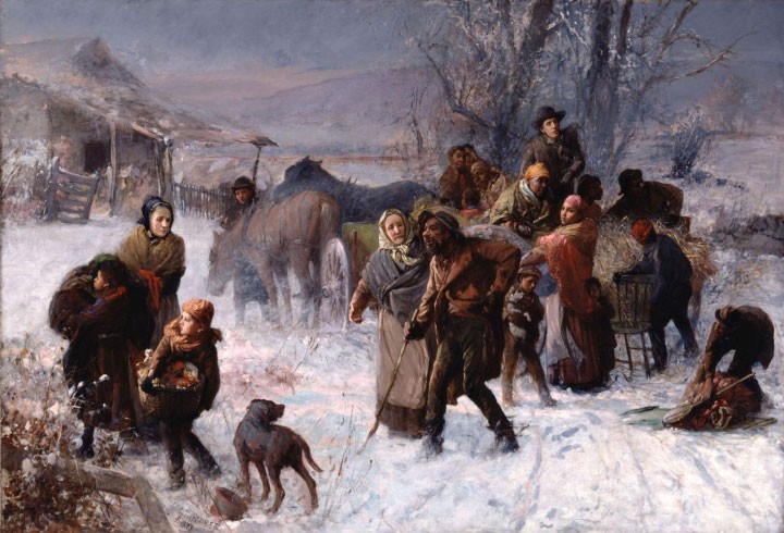 A painting showing slaves fleeing