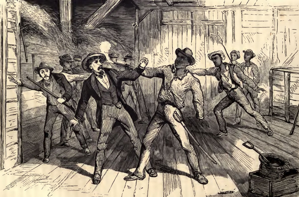 A drawing showing slaves turning on their masters