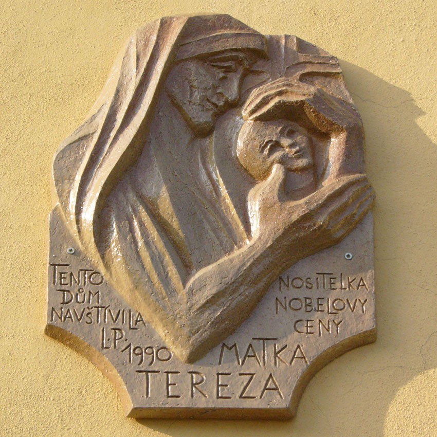Mother Teresa memorial plaque, Olomouc, Czech Republic