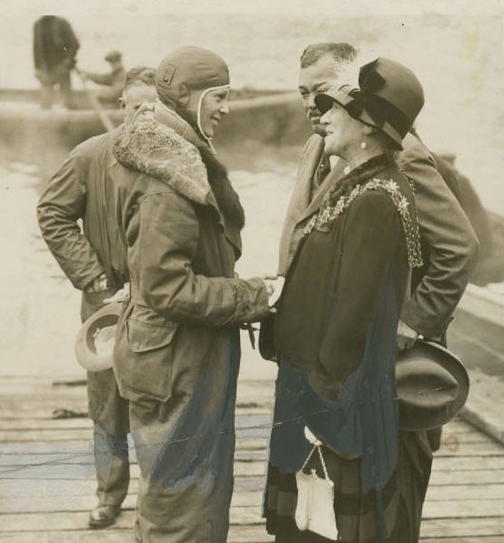 Amelia is greeted in Southampton, England