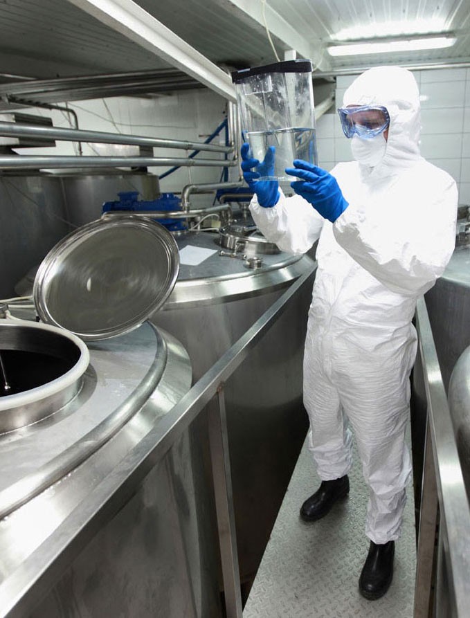 A technician at a chemical plant
