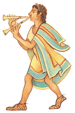 The double pipes, an Etruscan musical instrument