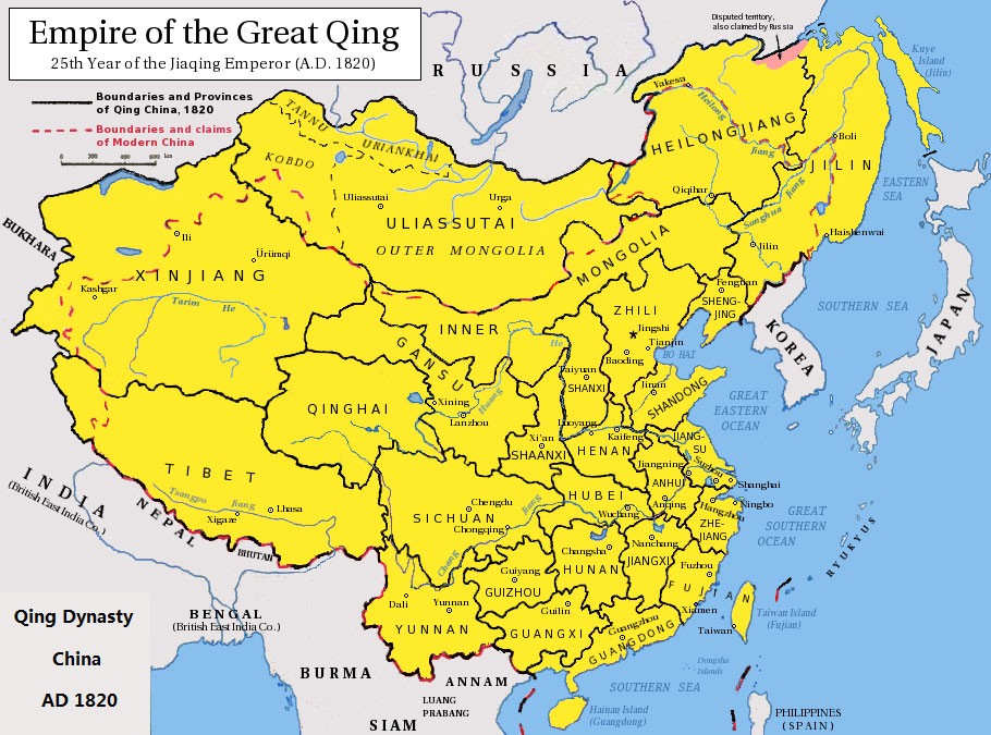 Map of Qing China, 1820