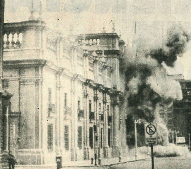 The bombing of the Chilean presidential palace, 1973