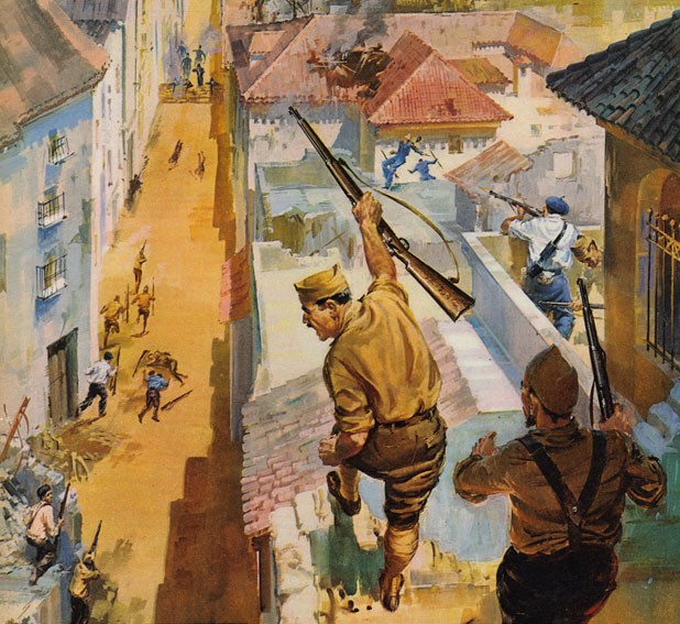 Fighting during the Spanish Civil War