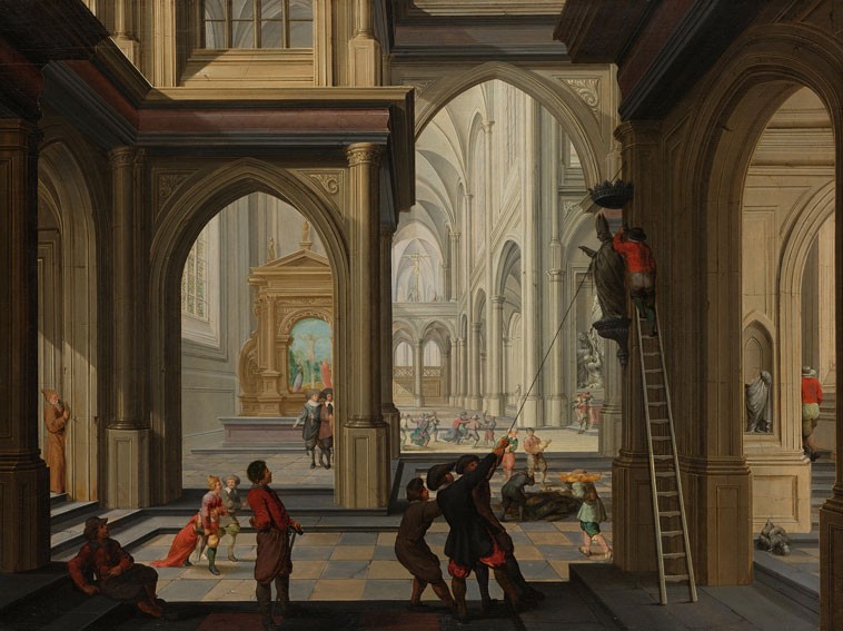 Destroying Catholic statues in Netherlands, 1566