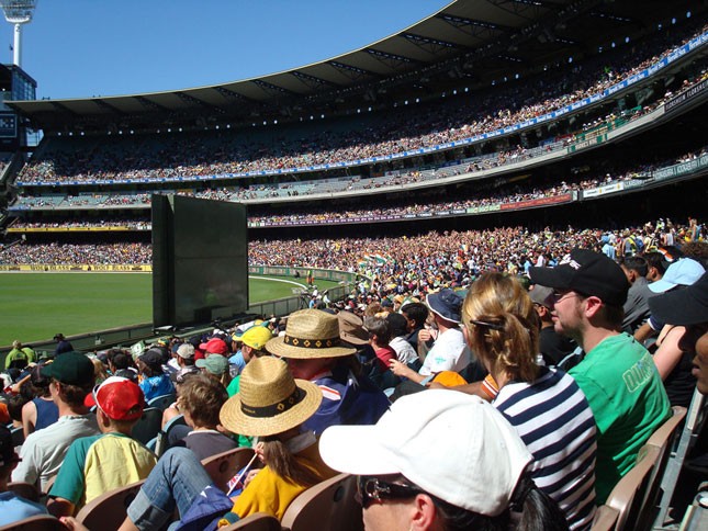 The crowd at Melbourne County Cricket Ground