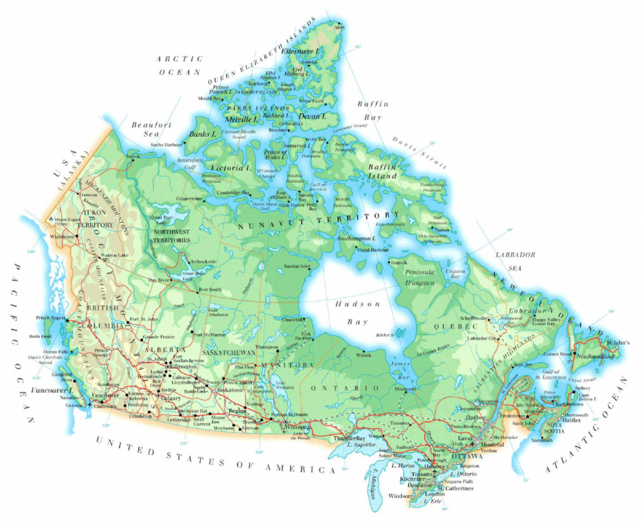 A map of Canada