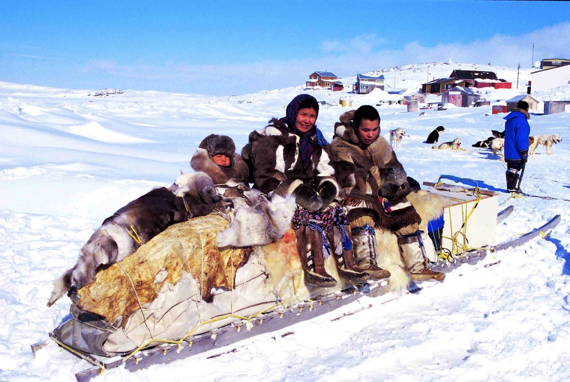 Inuit people at Cape Dorset, Baffin Island, Nunavut
