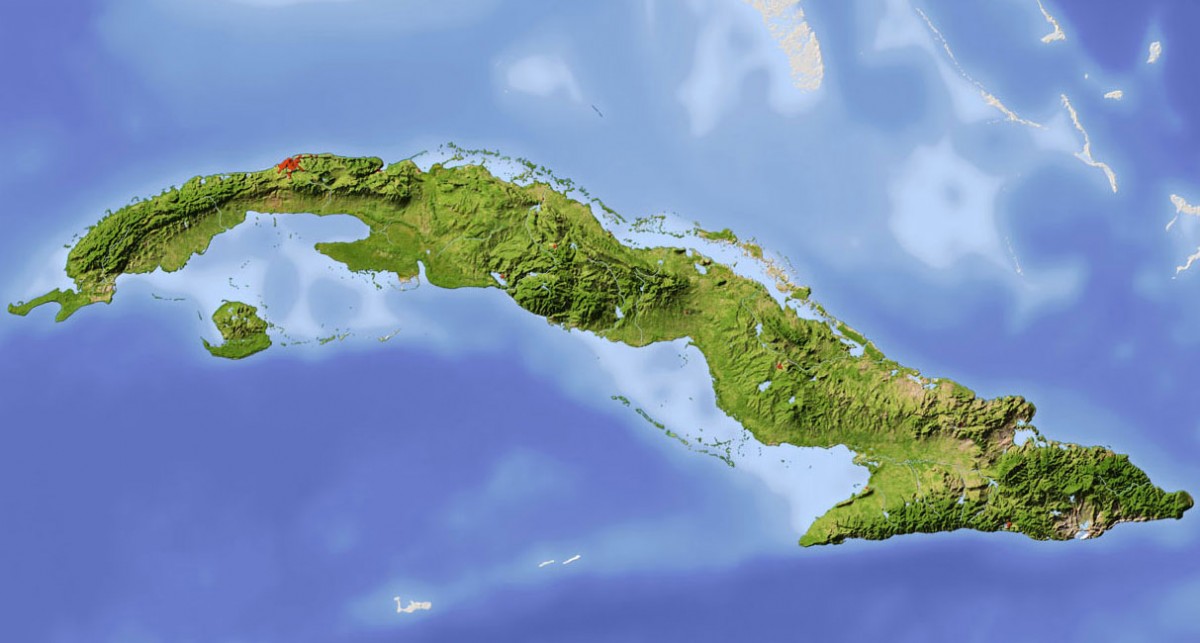 A map of Cuba