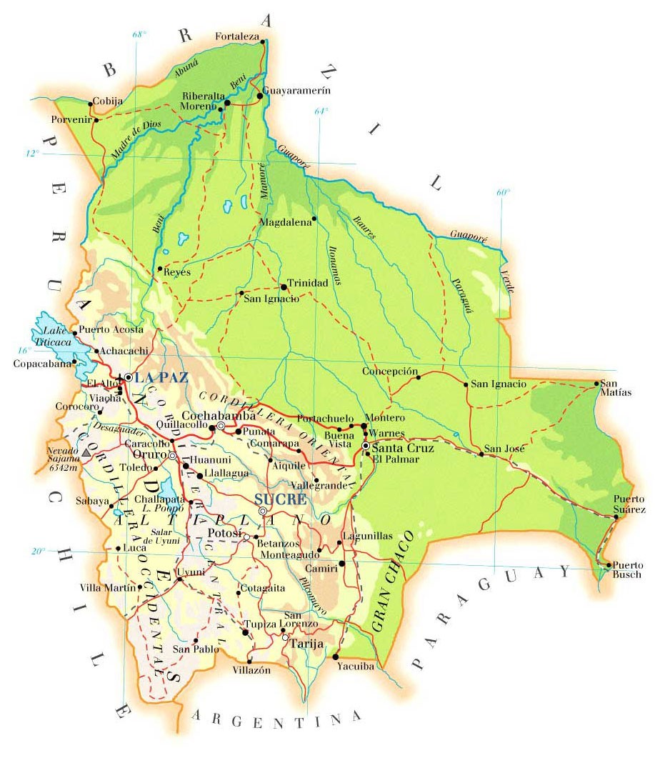 A map of Bolivia