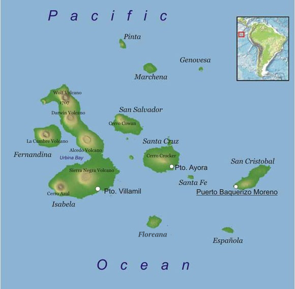 Map of the Galápagos Islands