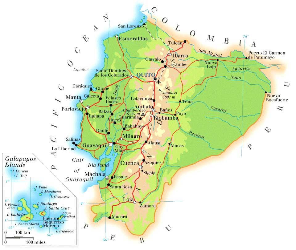A map of Ecuador