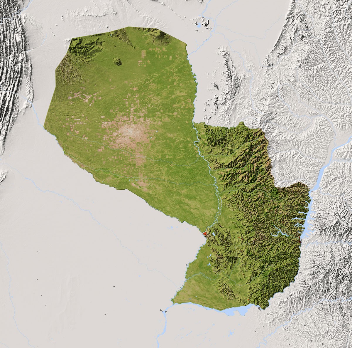 A map of Paraguay