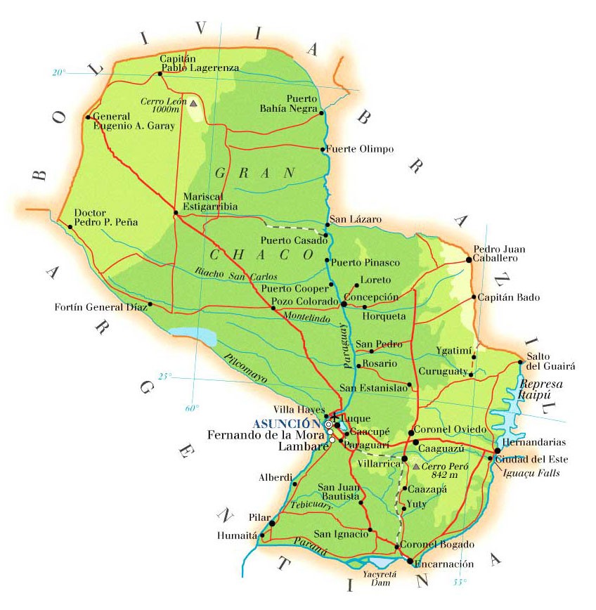 A map of Paraguay