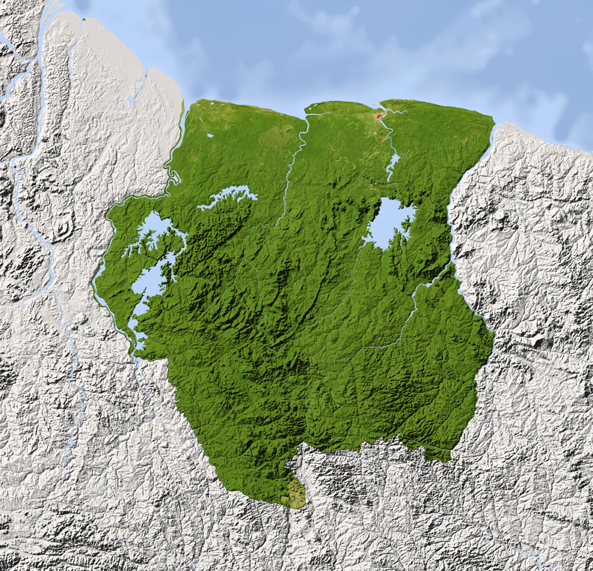 A map of Suriname