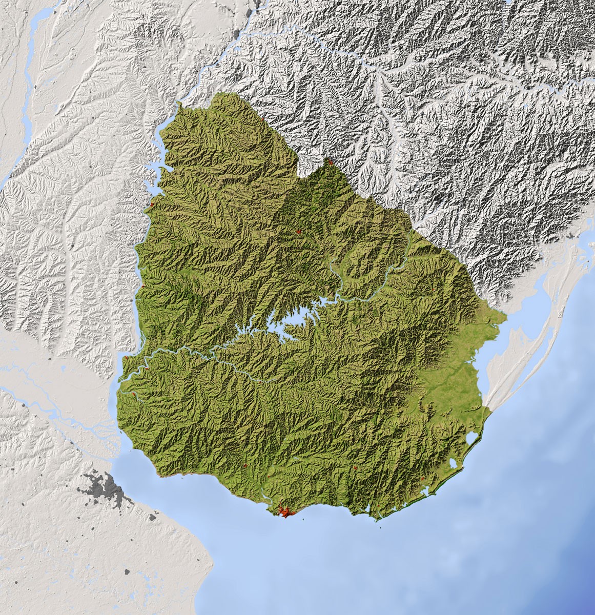 A map of Uruguay