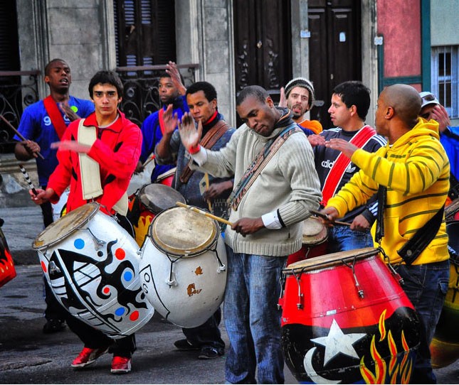 Street drummers, Montevideo