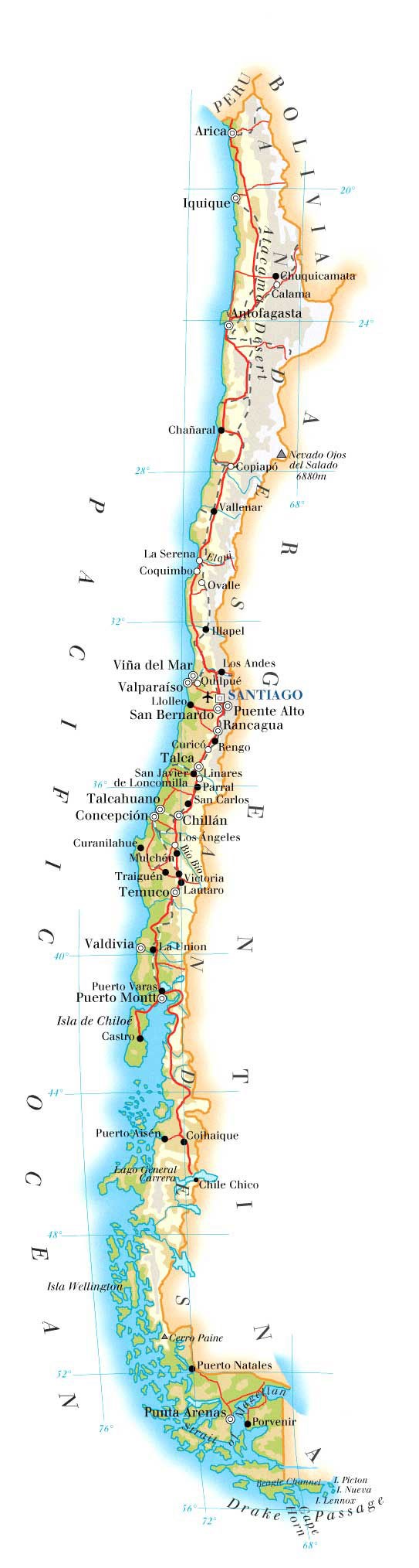 A map of Chile