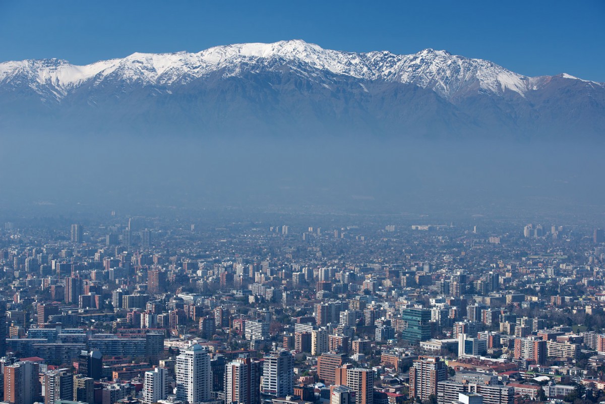 Santiago, against a backdrop of the Andes