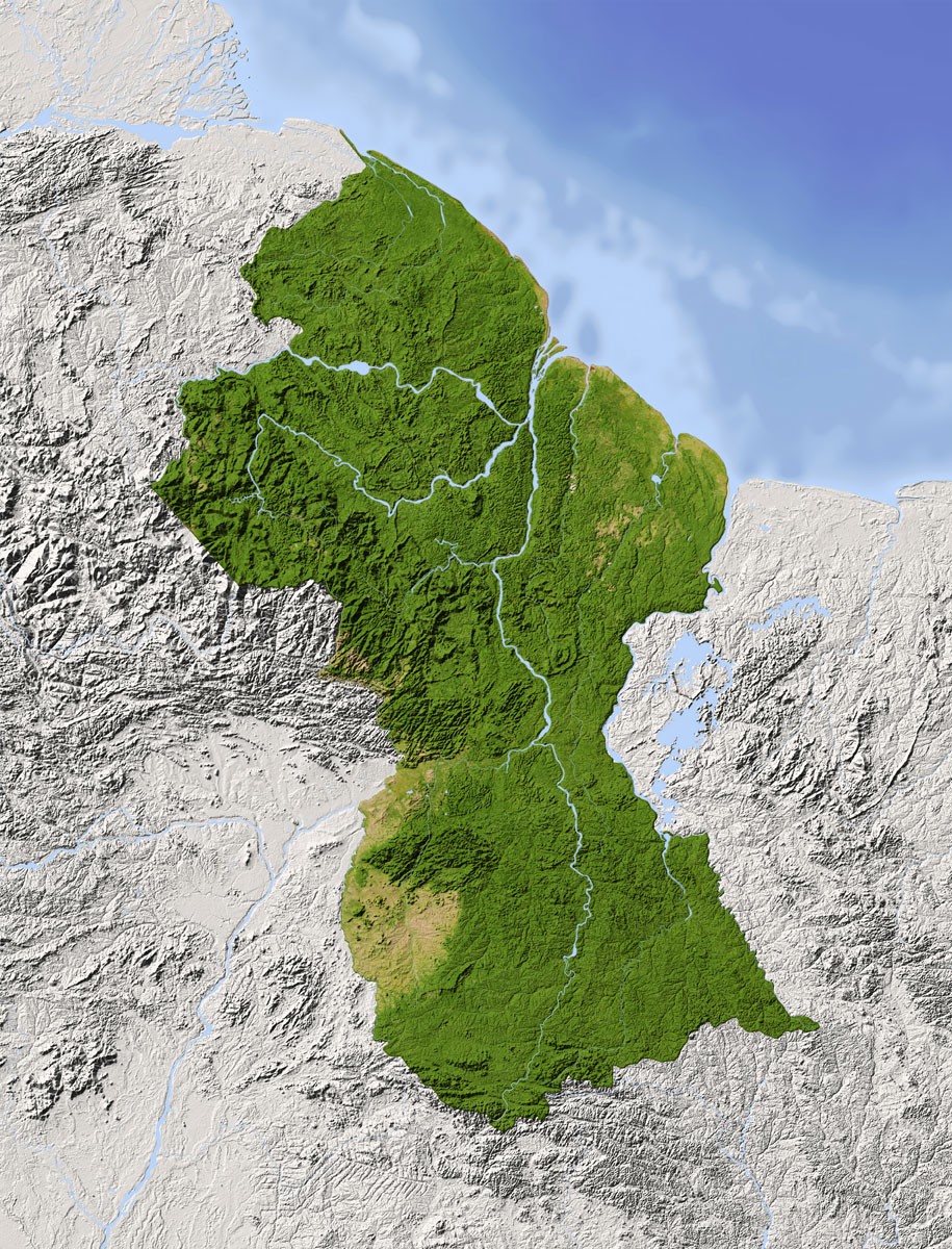 A map of Guyana