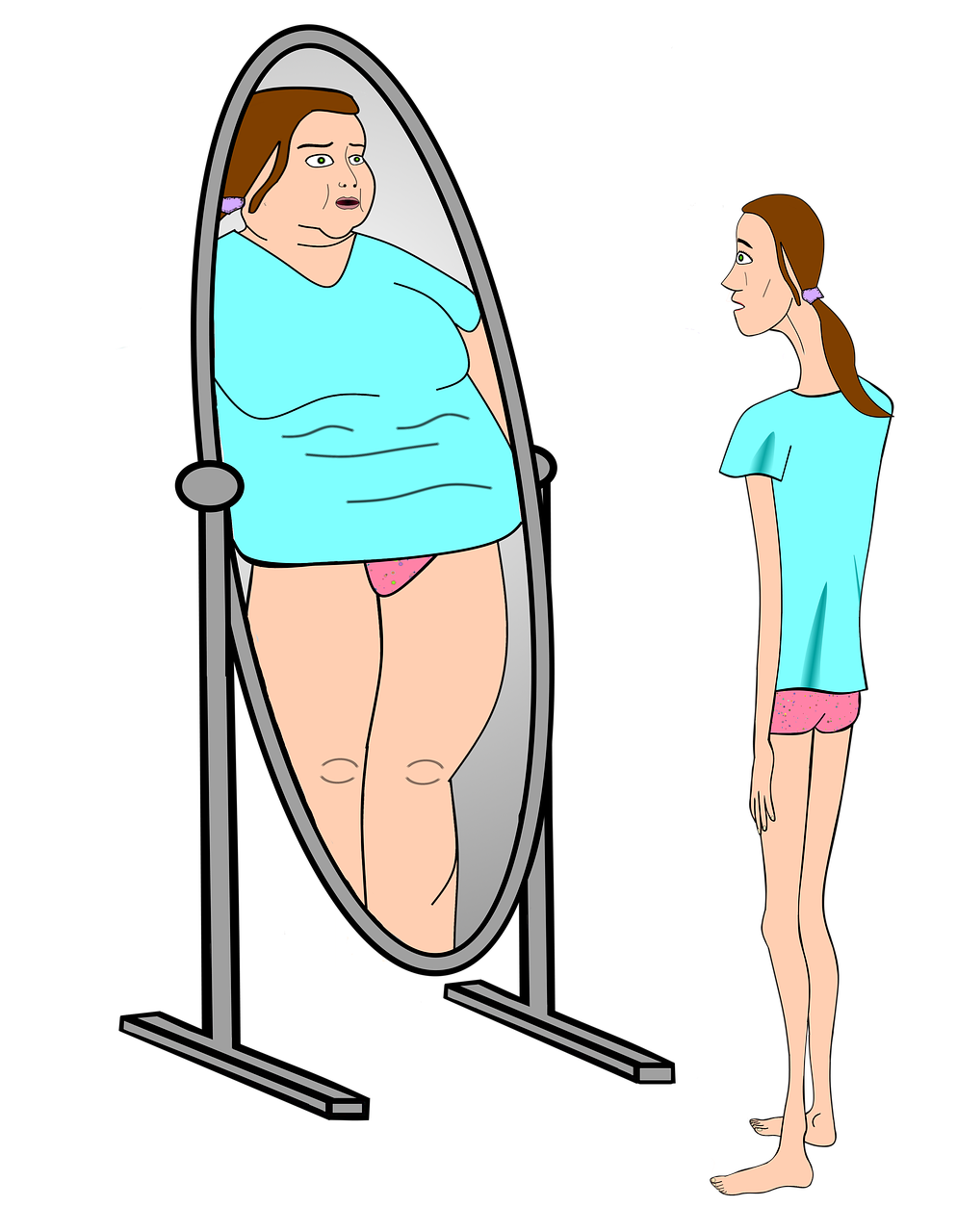 How a person with anorexia nervosa may see themselves
