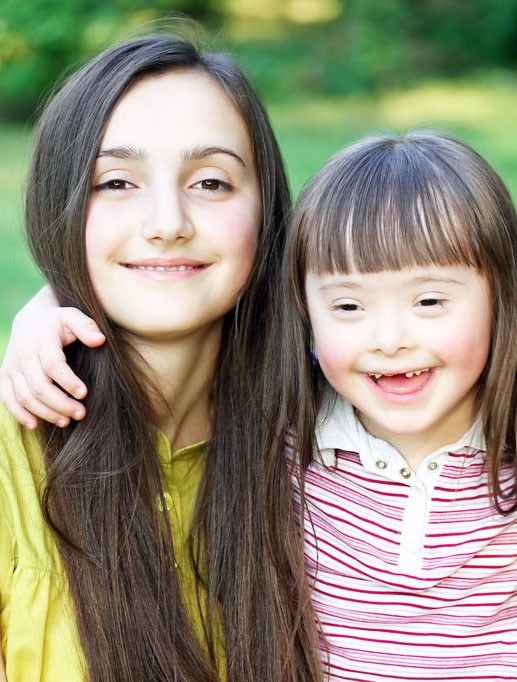 A little girl with Down’s syndrome