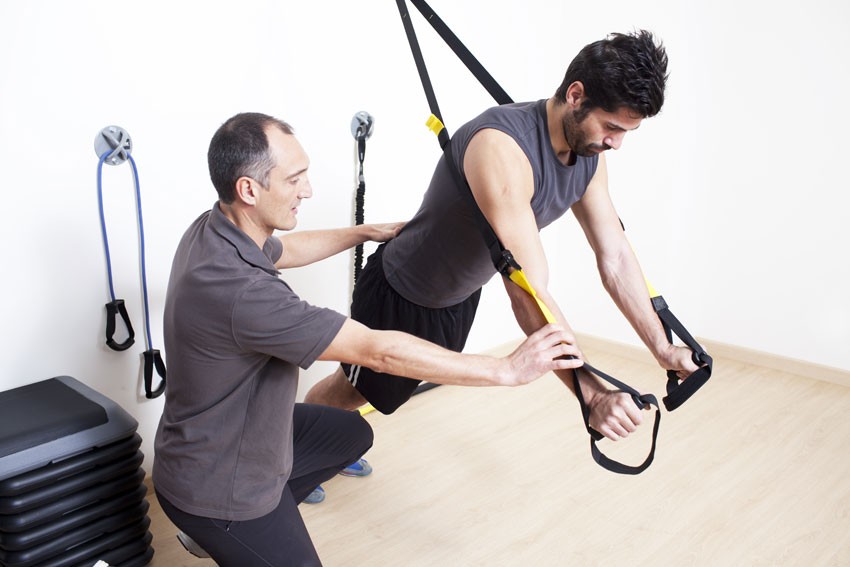 A physiotherapist at work
