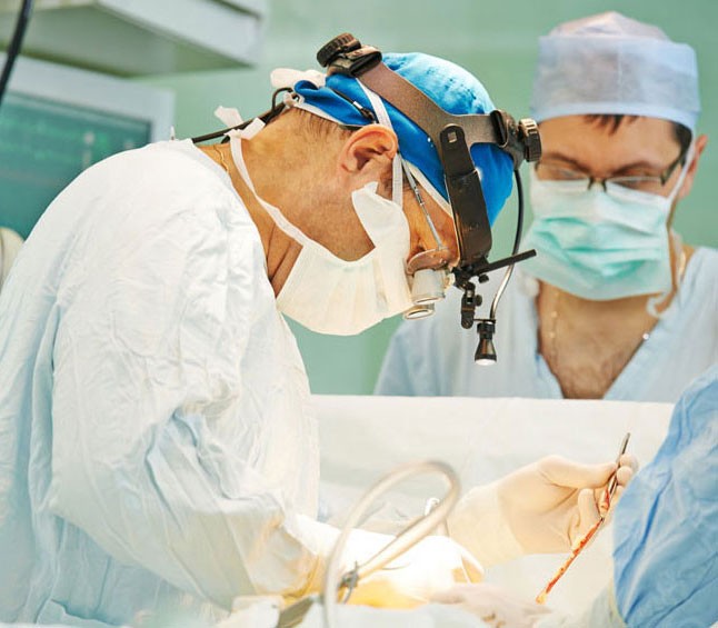 A heart transplant operation