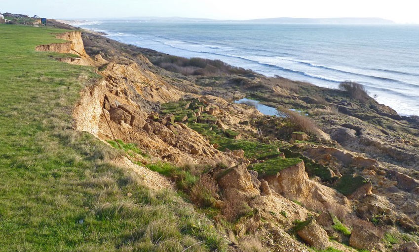Slumping cliffs near Highcliffe, Dorset
