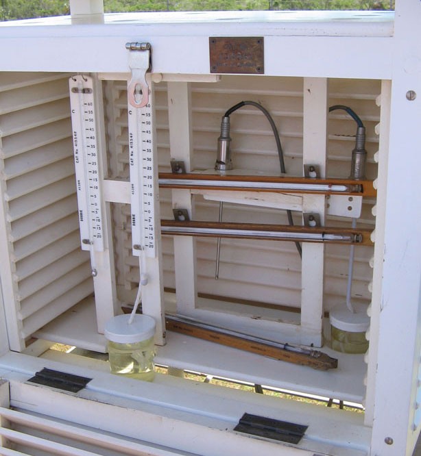 Interior of a Stevenson screen 