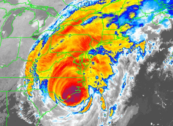 Infrared image of Hurricane Floyd, 1999